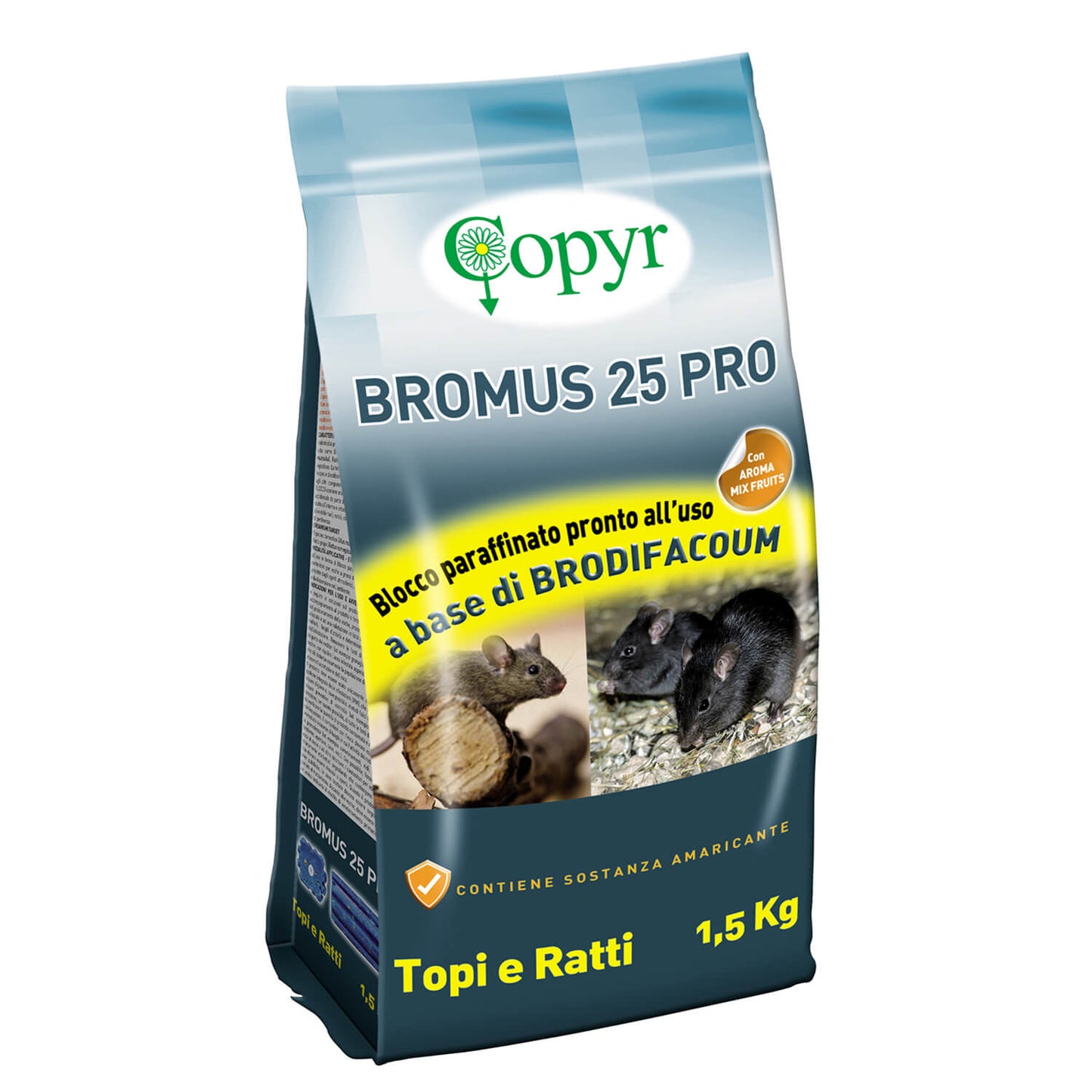 BROMUS 25 PRO BLOCCO – Esca Rodenticida Professionale in Blocco Paraffinato