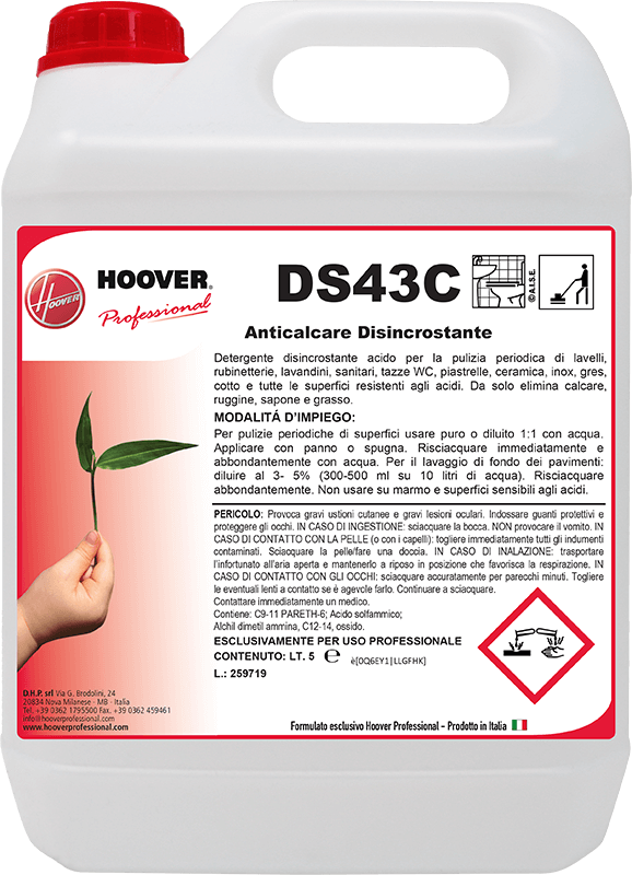 DS43 – Detergente Disincrostante Anticalcare a Schiuma Attiva