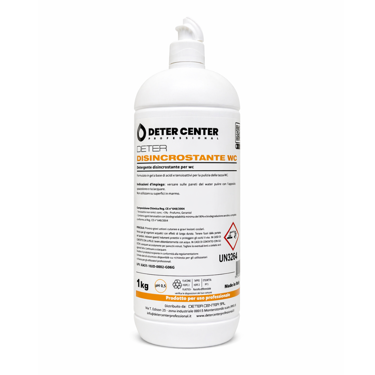 DETER Disincrostante WC – Detergente Acido in Gel per Pulizia Quotidiana