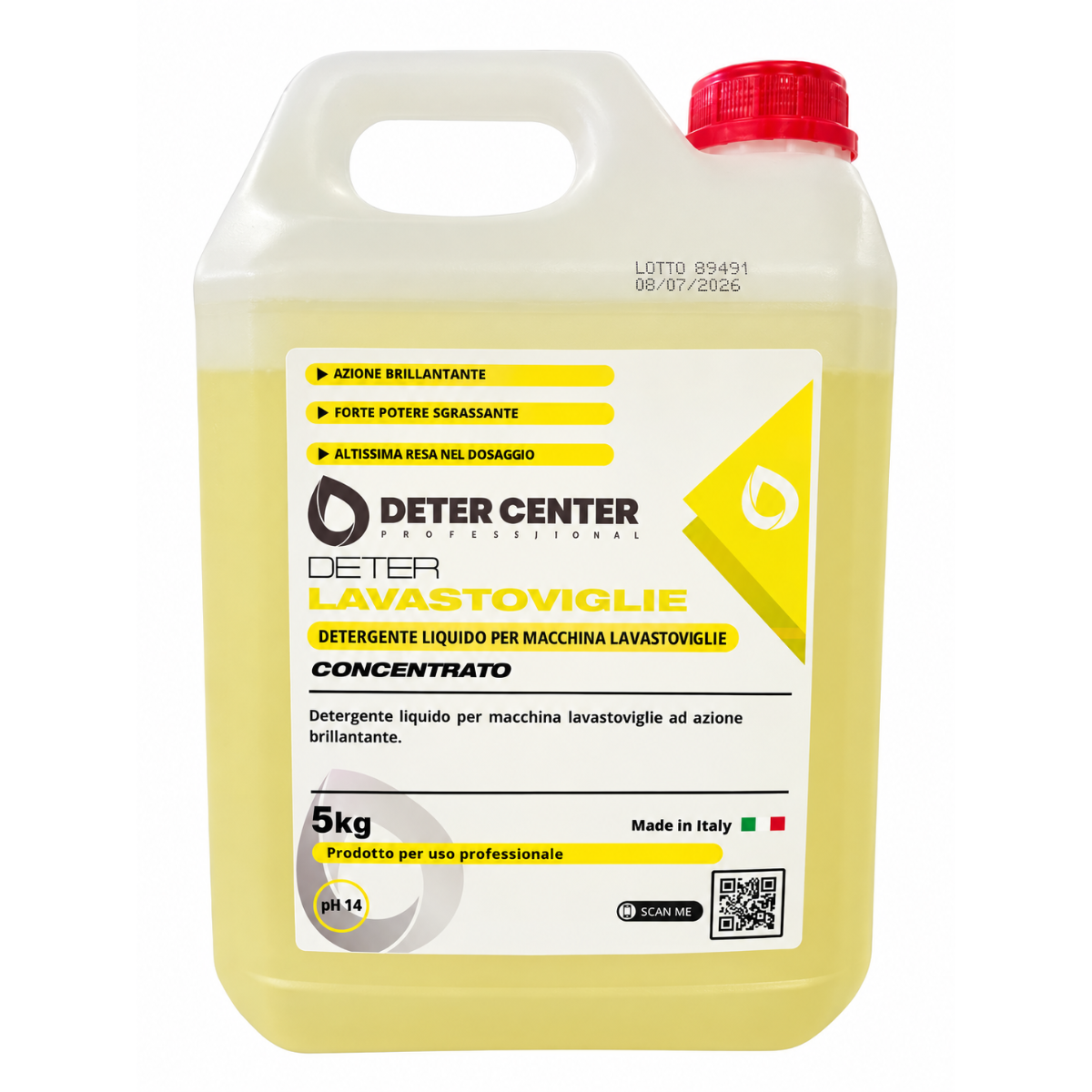 DETER LAVASTOVIGLIE – Detergente Liquido Professionale per Lavastoviglie