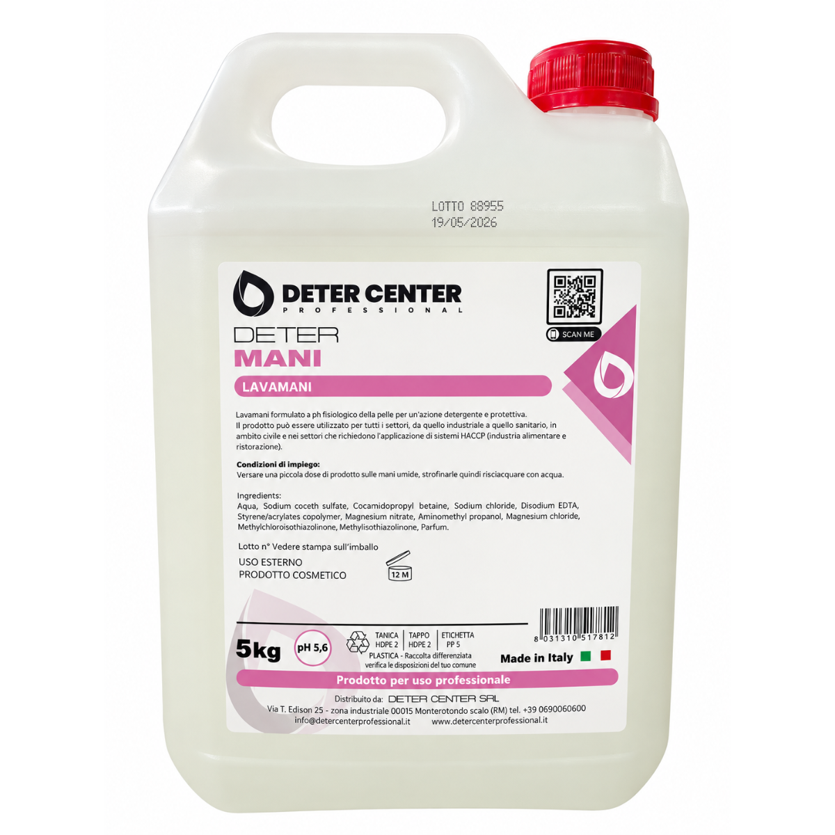 DETER MANI – Lavamani Professionale a pH Fisiologico