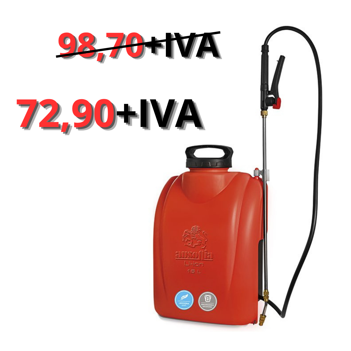 Pompa Elettrica a Spalla 16L – Batteria al Litio