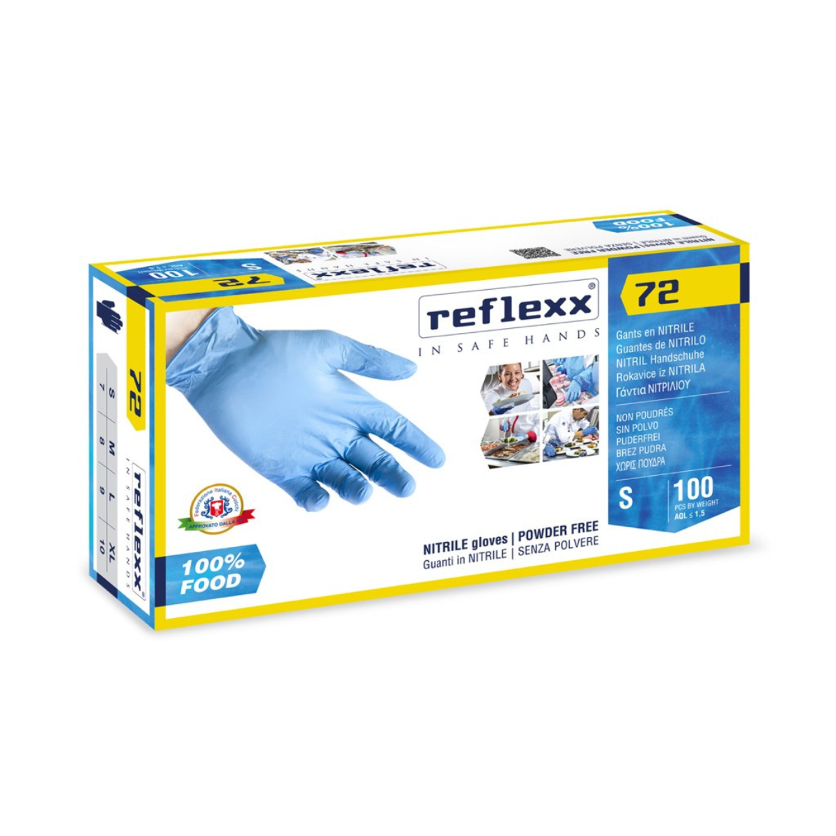 Guanti in Nitrile Reflexx 72 – Idonei al Contatto con Alimenti