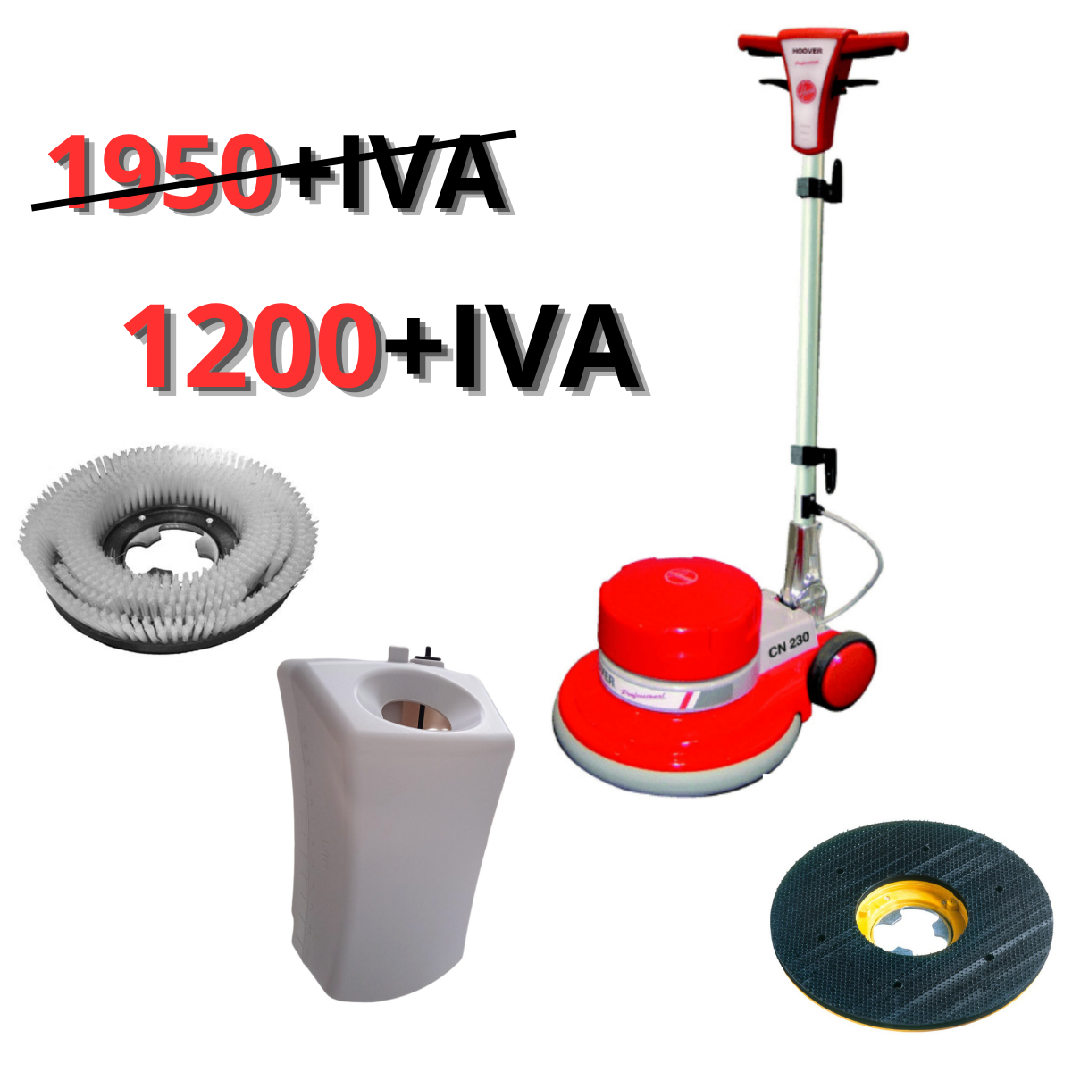 Monospazzola Professionale 430 mm – Completa di Accessori